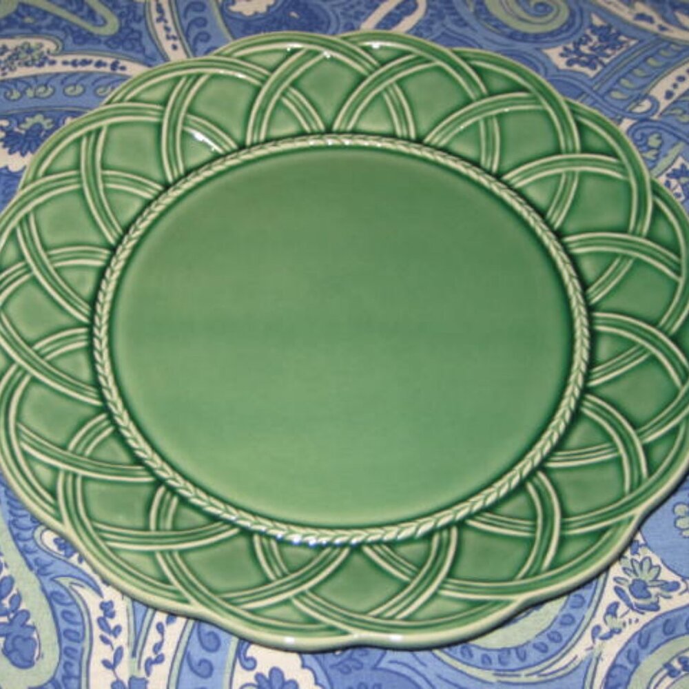 NWT Bordallo Pinheiro Outono Autumn Green 10” Dinner Plate Made in Portugal NEW - Picture 7 of 14